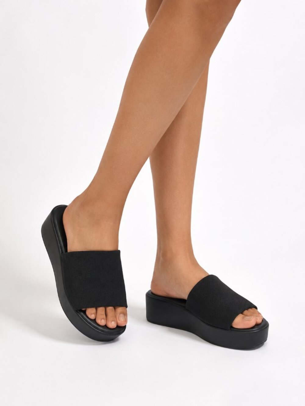Torrid Women's Black Platform Slide Sandals, 6WW